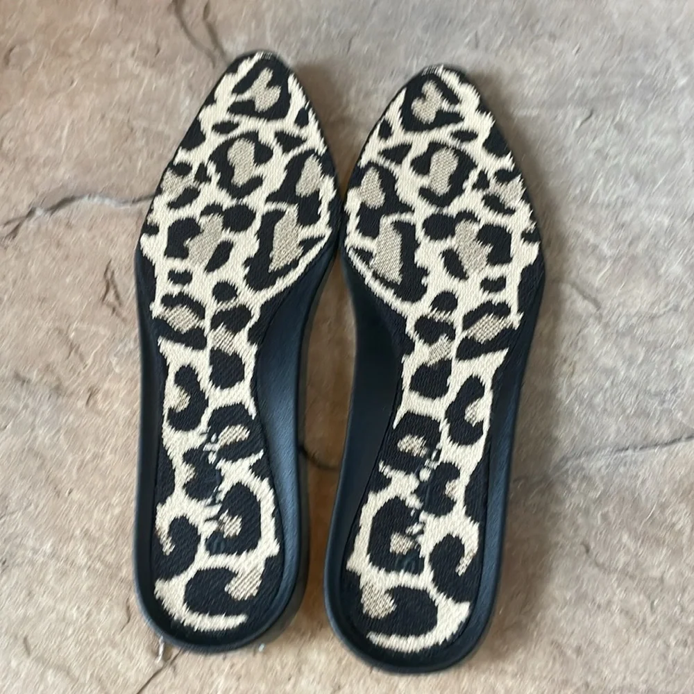 Rothy's Teal Knit Slip-On Mules with Leopard Insole - Picture 5 of 6